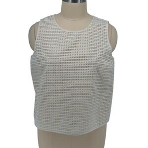 Gap Shell Top White Embroidered Crochet Dot Sleeveless XXL